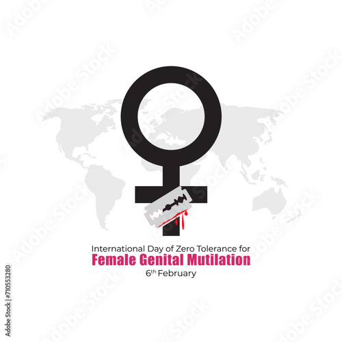 Vector illustration of Zero Tolerance for Female Genital Mutilation Day social media feed template