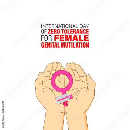 Vector illustration of Zero Tolerance for Female Genital Mutilation Day social media feed template