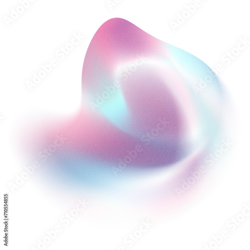 Abstract Blue and Pink Multicolor Grainy Gradient Fluid Shape