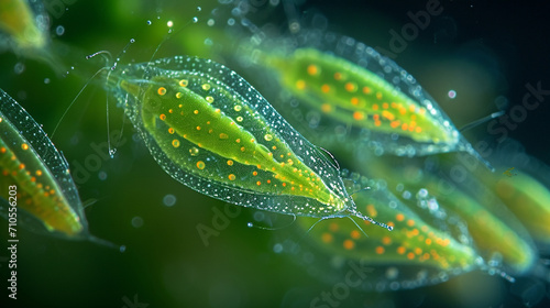 Euglena gracilis photosynthesizing under a high-power microscope. photo