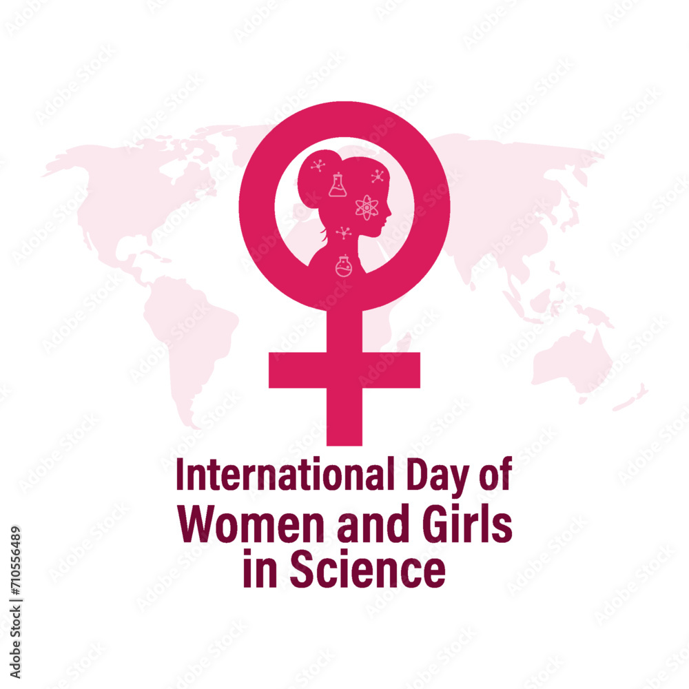 Vector illustration of International Day of Women and Girls in Science social media feed template Vector illustration of International Day of Women and Girls in Science social media feed template