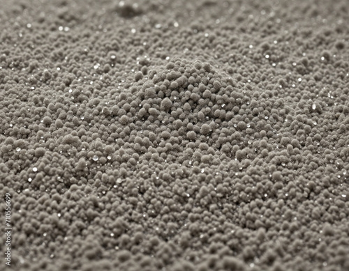 Microscopic view of dust particles at home, close-up on white background. Limited focus depth for emphasis.