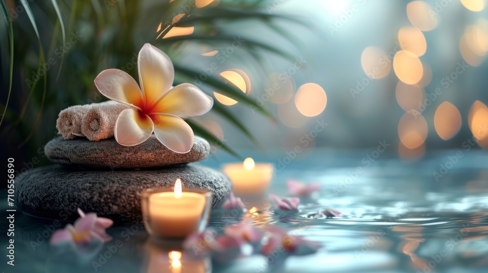 Spa treatments, massages, and calming spa environments supplies zen stones and water spa of deep relaxation and tranquility and with space for text concepts. spa background Spa treatments, massages, and calming spa environments supplies zen stones and water spa of deep relaxation and tranquility and with space for text concepts. spa background