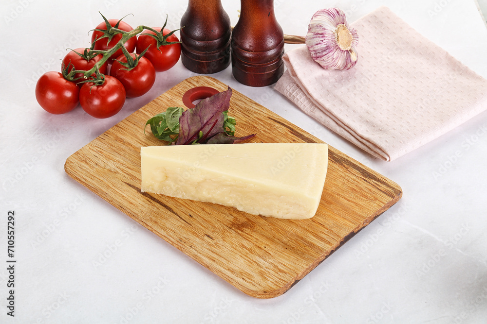 Piece Italian hard parmesan cheese Piece Italian hard parmesan cheese