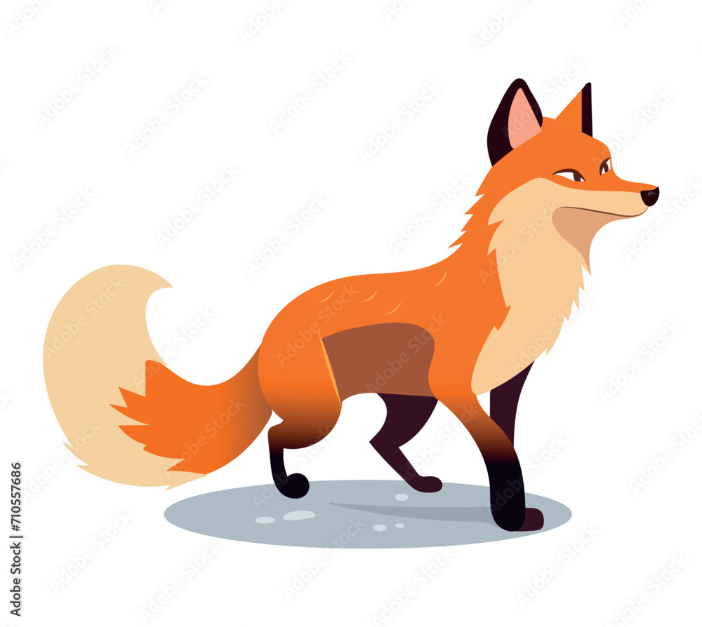 Fox of colorful set. A whimsical cartoon design of a fox brings a touch of enchantment and character to surroundings, set against a pure white backdrop. Vector illustration. Fox of colorful set. A whimsical cartoon design of a fox brings a touch of enchantment and character to surroundings, set against a pure white backdrop. Vector illustration.