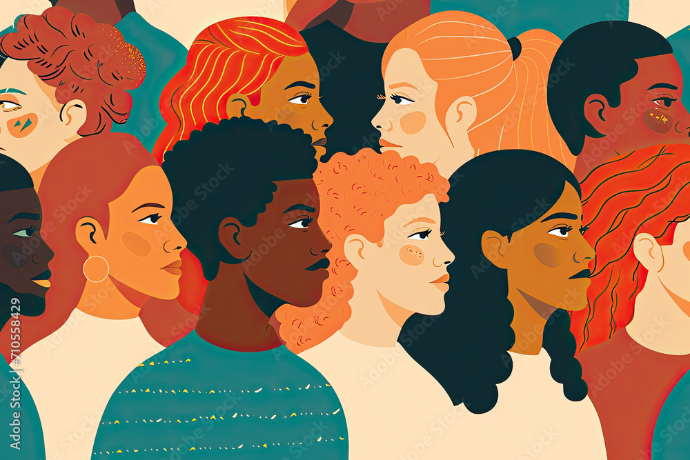 Illustration of a Diversity, Equity, Inclusion, and Belonging (DEIB) concept. Illustration of a Diversity, Equity, Inclusion, and Belonging (DEIB) concept.