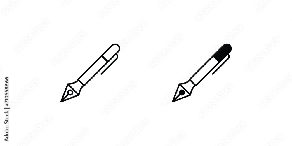 fountain pen icon with white background vector stock illustration fountain pen icon with white background vector stock illustration
