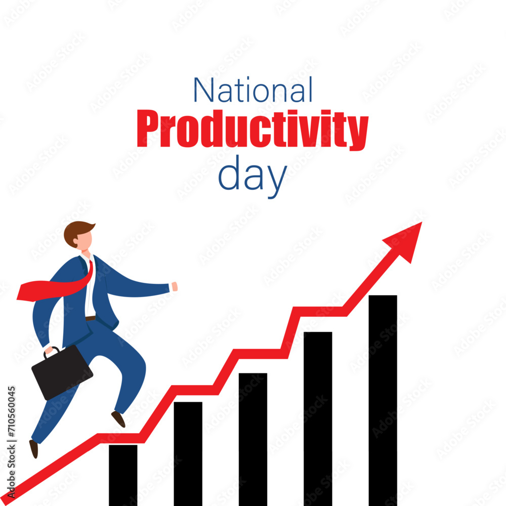 Vector illustration of National Productivity Day social media feed template Vector illustration of National Productivity Day social media feed template