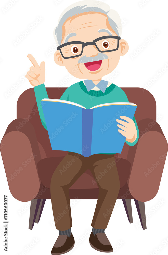 elderly man or grandfather in actions character elderly man or grandfather in actions character