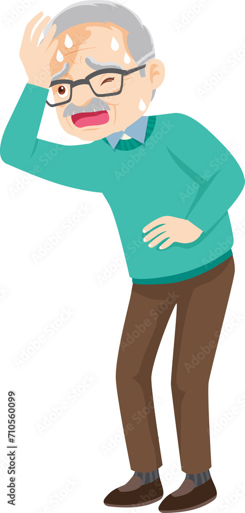 elderly man or grandfather in actions character elderly man or grandfather in actions character