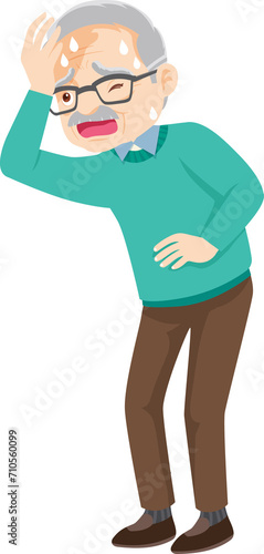 elderly man or grandfather in actions character