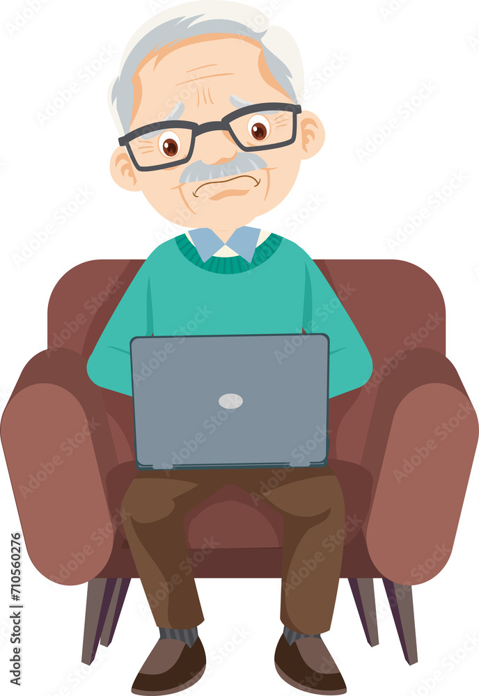 elderly man or grandfather in actions character elderly man or grandfather in actions character