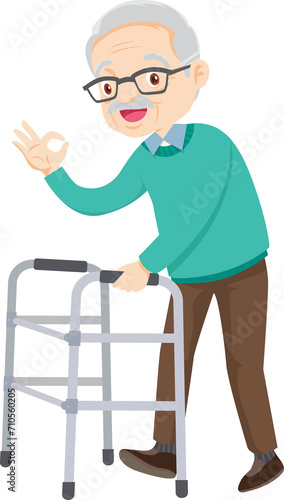 elderly man or grandfather in actions character