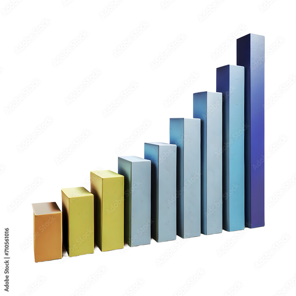 multi colior Bar Graph 3d isolated on transparent background multi colior Bar Graph 3d isolated on transparent background