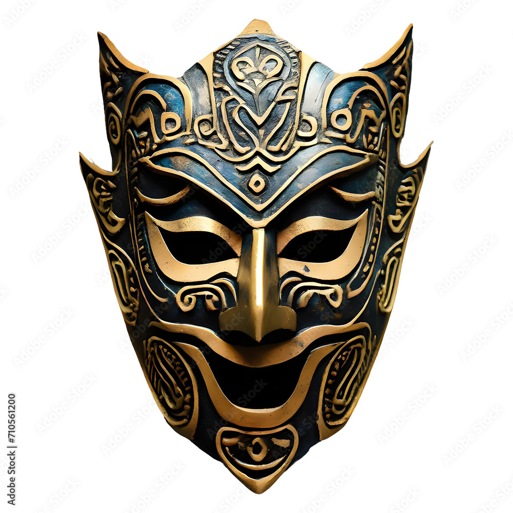 Naklejka premium asian Tribal Mask isolated on transparent background