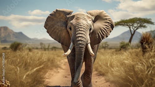 elephant in the savannah © Ahmad