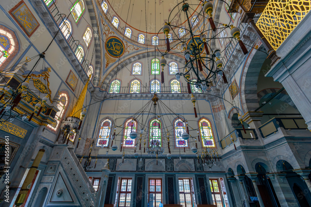 Uskudar Ayazma Mosque. From a good angle. A different detail from inside the mosque. September 21, 2022 Üsküdar, İstanbul, Turkey