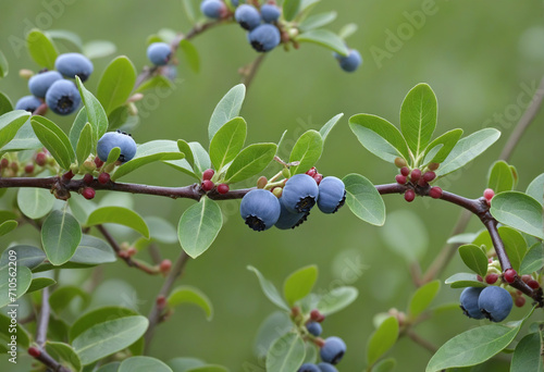 Organically grown northern blueberry bush