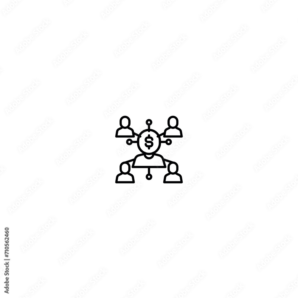 Fototapeta premium teamwork dollar icon