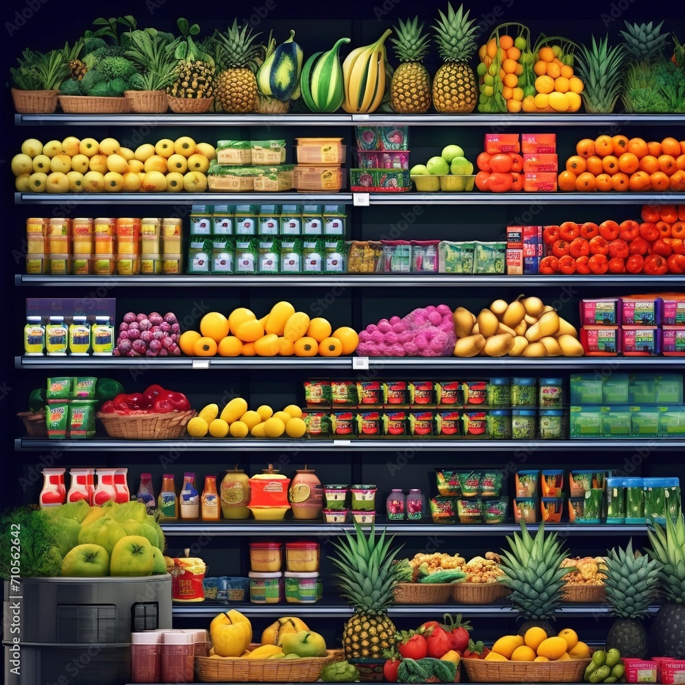Vibrant Freshness: Green Fruit Banner Display