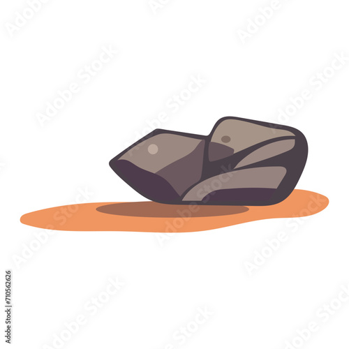 Stones of colorful set. In this illustration  a beautifully designed nature stone takes center stage  its intricate details showcased against a pristine white background. Vector illustration.