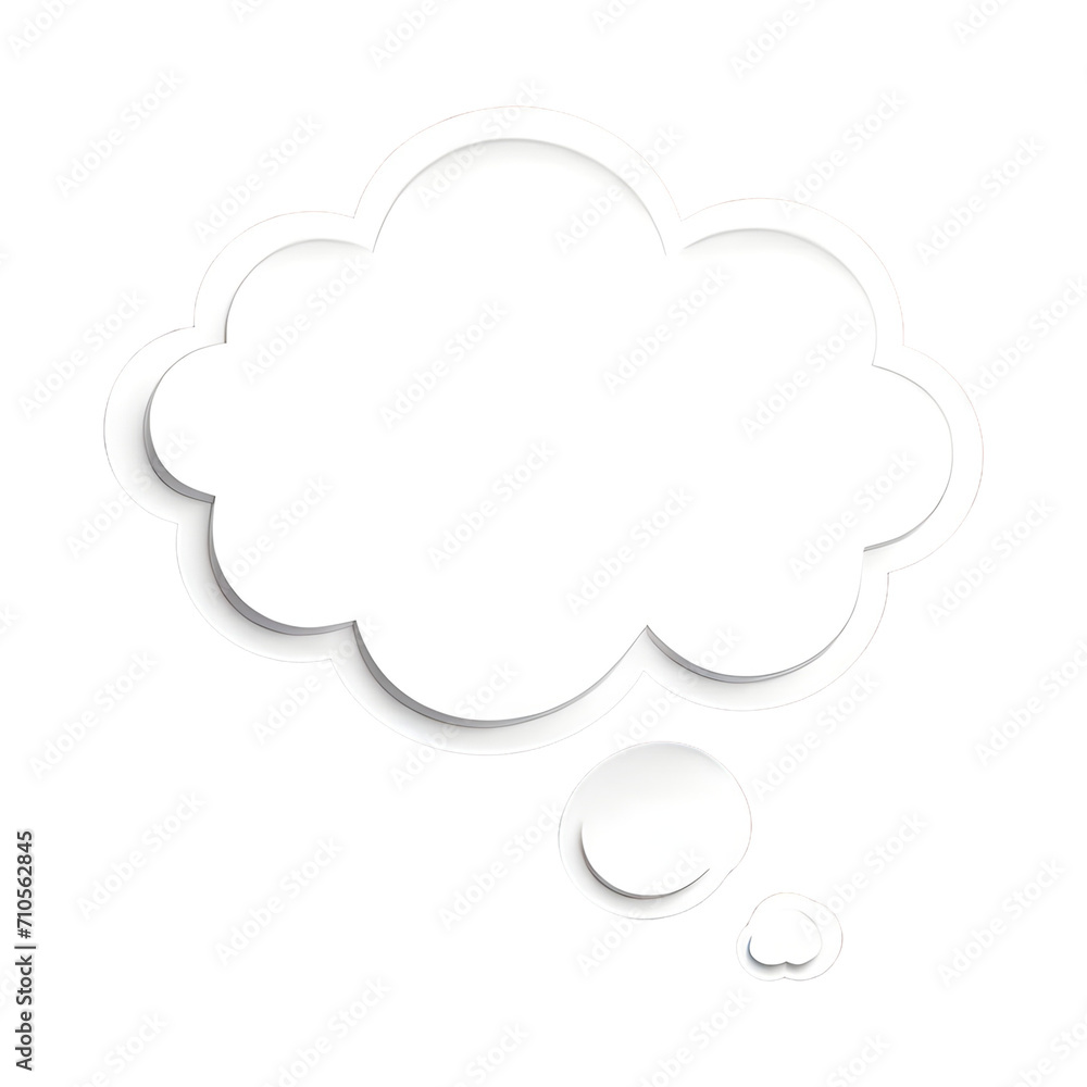 White Thought Bubble Round icon 3d isolated on transparent background White Thought Bubble Round icon 3d isolated on transparent background
