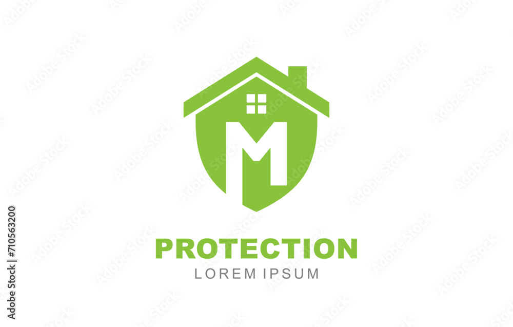 M Letter House Property logo template for symbol of business identity M Letter House Property logo template for symbol of business identity
