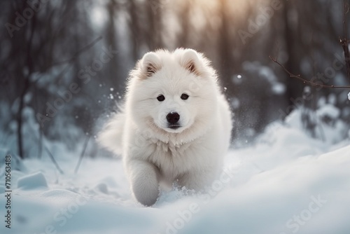 dog in snow