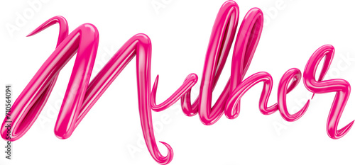 Tableau sur toile logotipo 3d mulher rosa, coracao dia da mulher, data comemorativa dia dos namora