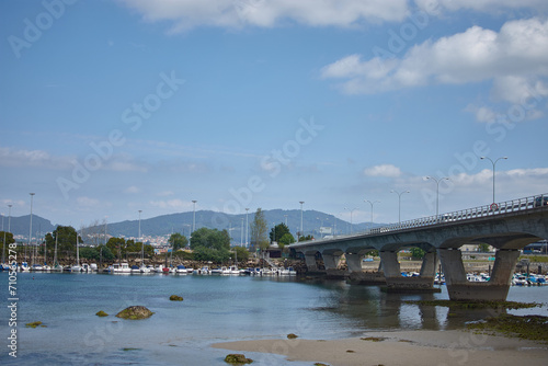 El puente de Bouzas que une la fábrica de Citroén con el puerto de donde salen los barcos cargados de coches photo