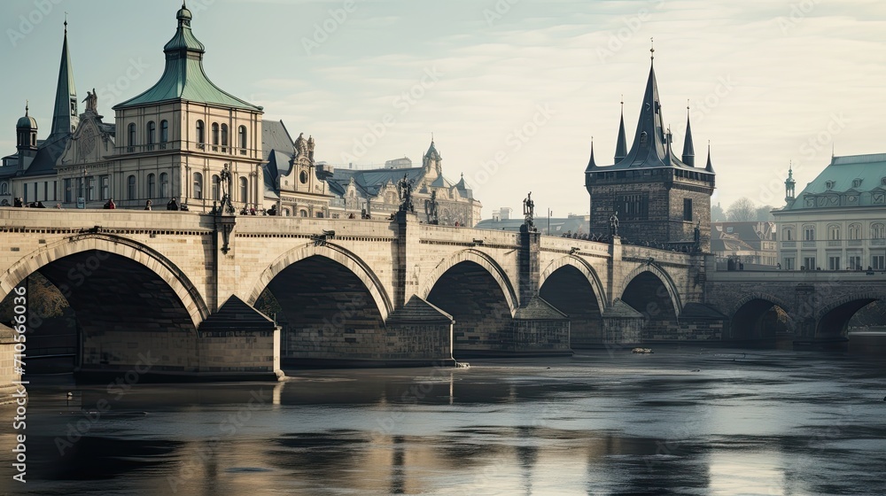 Charles Bridge over the Vltava river in Prague, Czech Republic Charles Bridge over the Vltava river in Prague, Czech Republic