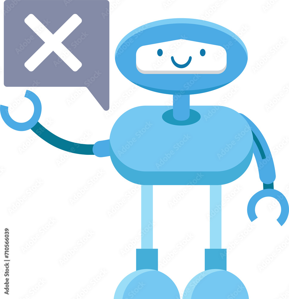 Robot Character and Wrong Mark
