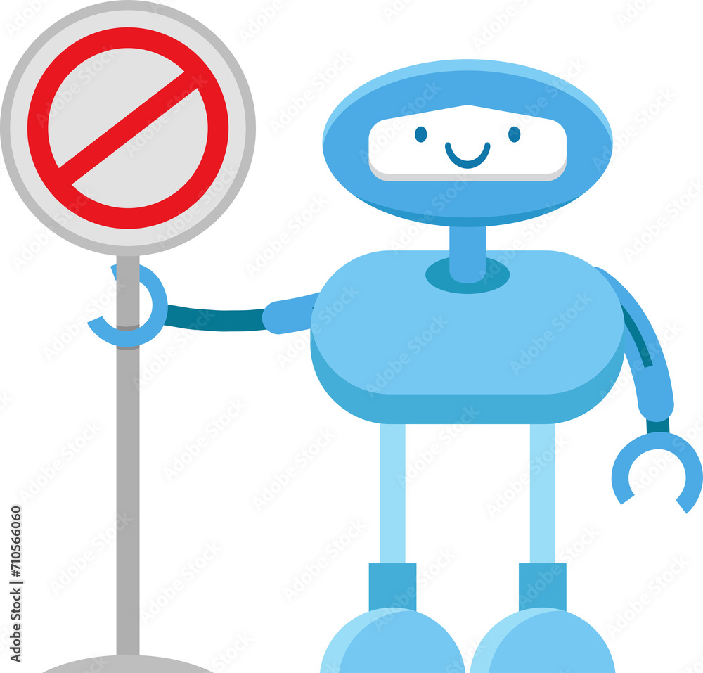 Robot Character and Prohibition Signage
Robot Character and Prohibition Signage