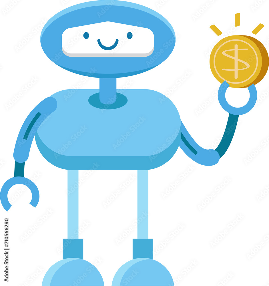 Robot Character Holding Dollar Coin
Robot Character Holding Dollar Coin