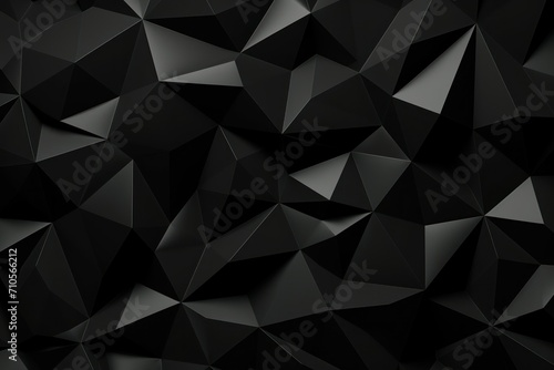 Chaotic black low poly surface computer generated abstract background