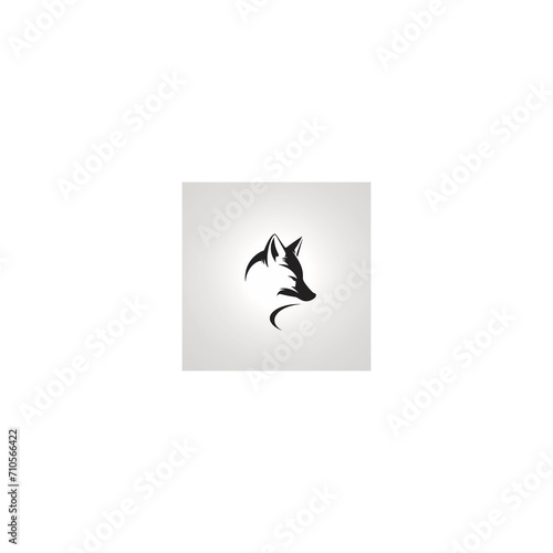 minimalist fox design logo