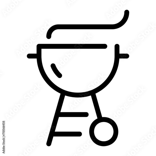 BBQ grill line icon