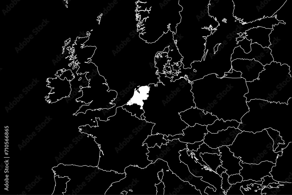 Netherlands map europe black background Netherlands map europe black background
