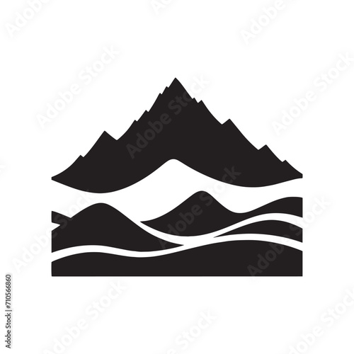 Ethereal Ridges Rediscovered: Elevate Your Designs with Mountains Silhouette Stock Imagery in Nature - Nature Silhouette - Mountains Vector
