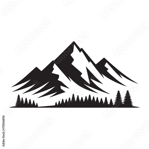 Celestial Heights Embodied: Exquisite Mountains Silhouette Portraits Perfect for Nature Enthusiasts - Nature Silhouette - Mountains Vector 