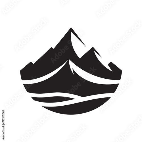 Celestial Summits Embodied: Majestic Mountains Silhouette Stock for Nature Enthusiasts - Nature Silhouette - Mountains Vector
