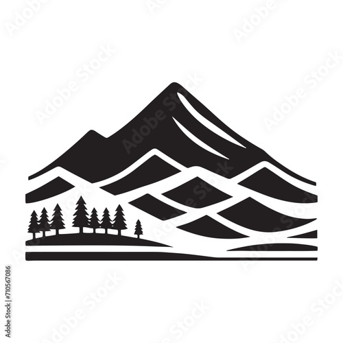 Timeless Peaks: A Captivating Journey through Mountains Silhouette Stock for Nature Enthusiasts - Nature Silhouette - Mountains Vector
