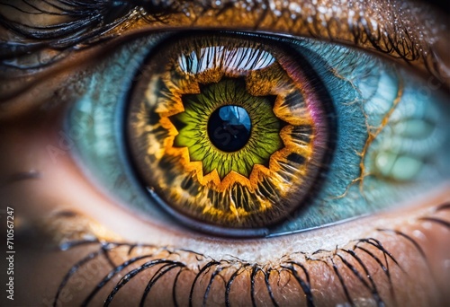 Professional macro photos eye dramatic photo ai generated