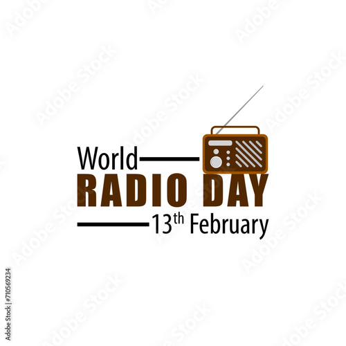Vector illustration of World Radio Day social media feed template