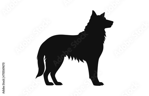 Alabai Dog black Silhouette vector isolated on a white background