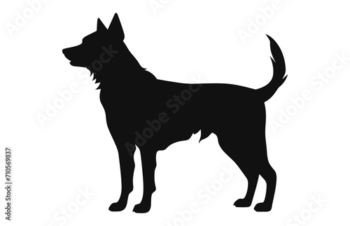 Alabai Dog black Silhouette vector isolated on a white background