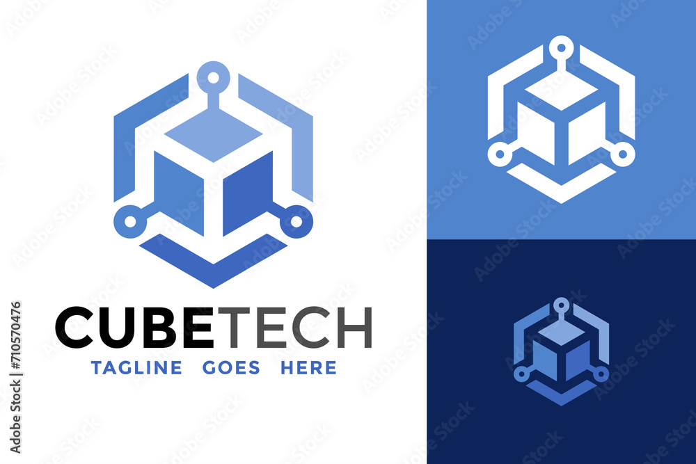 Cube Tech Logo Design Vector Template Cube Tech Logo Design Vector Template