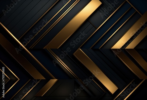 Black and Gold Abstract Background With Lines