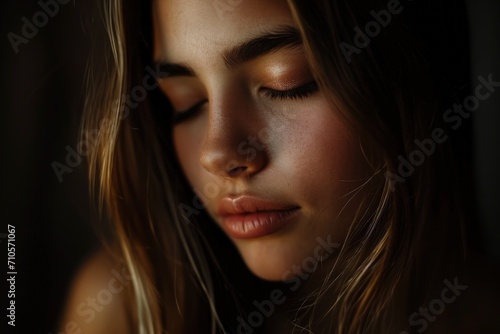 Close Up of Woman With Closed Eyes © Ilugram