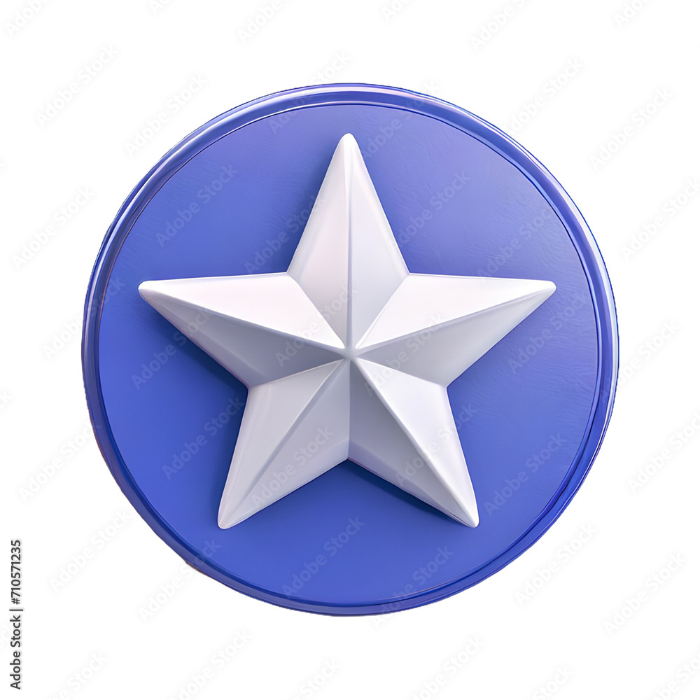 Star Button symbol 3d isolated on transparent background Star Button symbol 3d isolated on transparent background